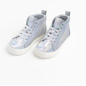 Freshly Picked Silver Kids Misty Laser Leon Sneakers Sz 13 NEW
